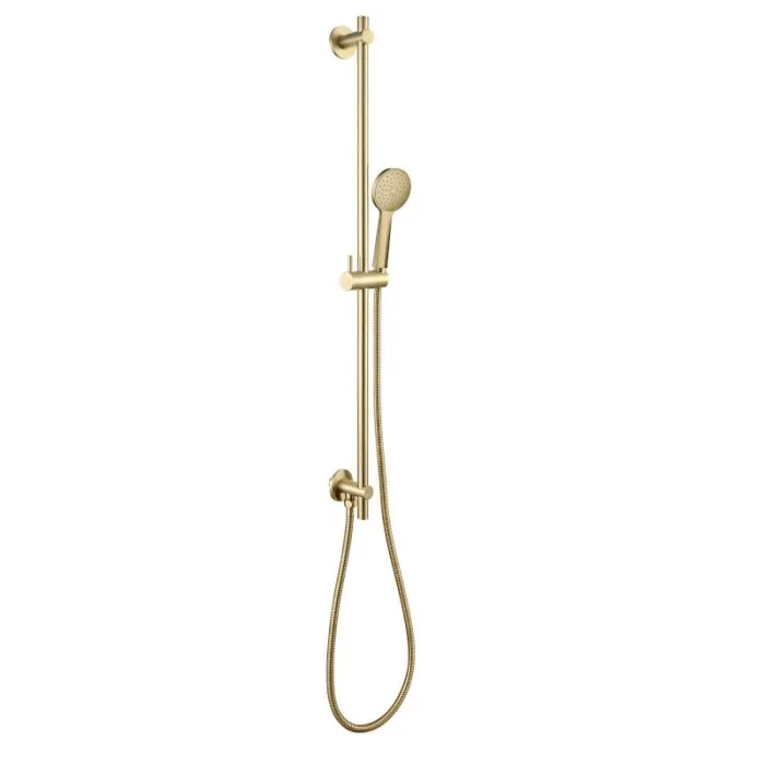 VOS Slide Rail Shower Kit Round Handset Brass