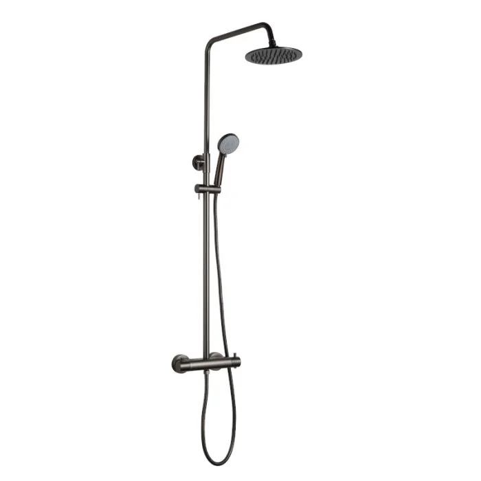 VOS Thermostatic Shower Valve Riser Kit Brushed Black