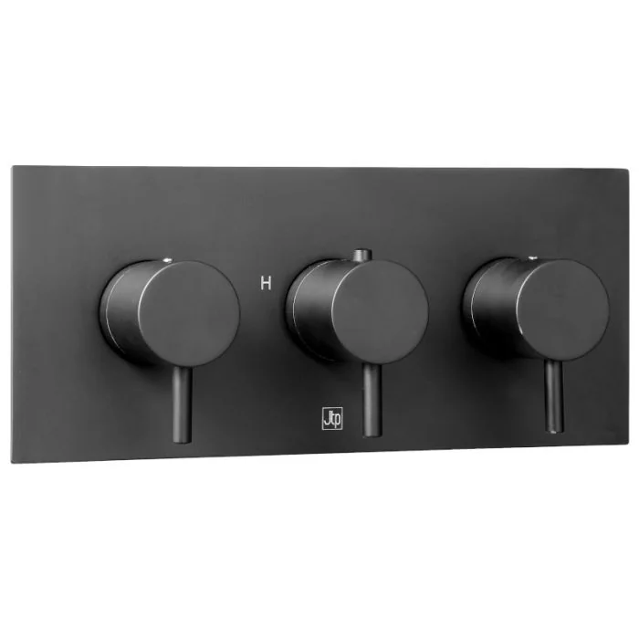VOS 3 Lever 3 Way Horizontal Shower Valve Matt Black