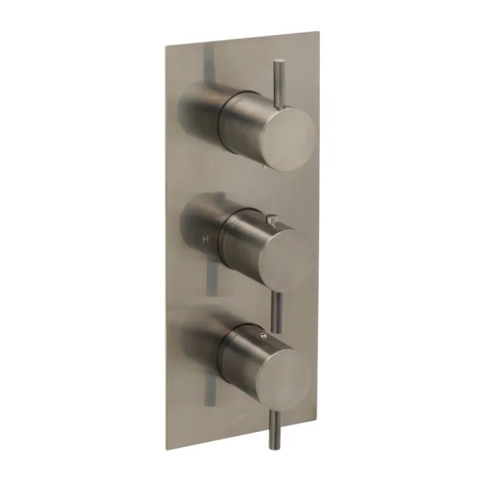 VOS 3 Lever 3 Way Vertical Shower Valve Brushed Black