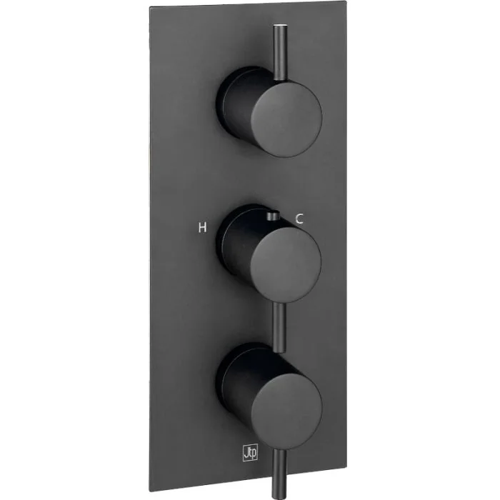 VOS 3 Lever 3 Way Vertical Shower Valve Matt Black