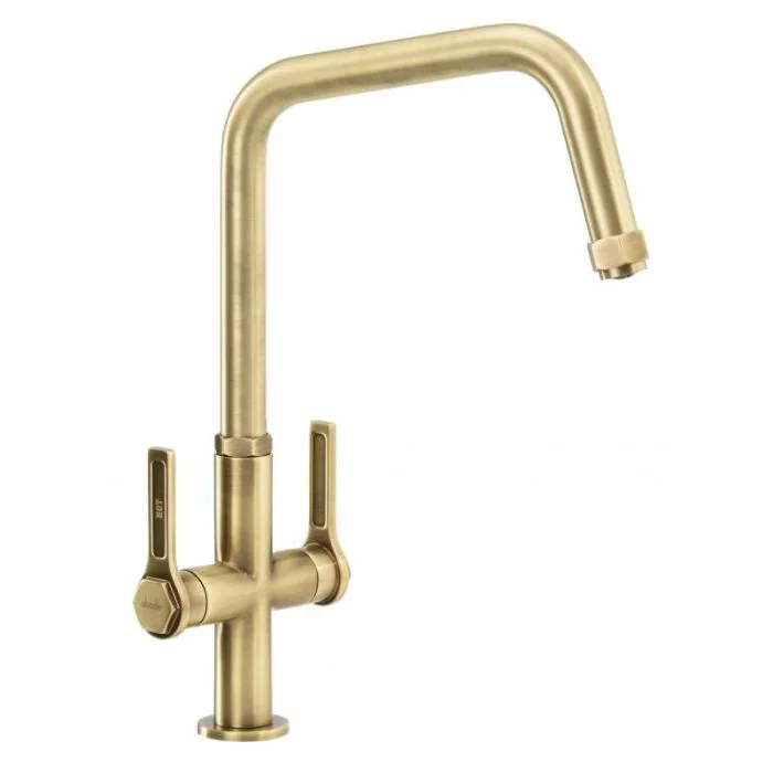 Hex Mono Sink Mixer Antique Brass