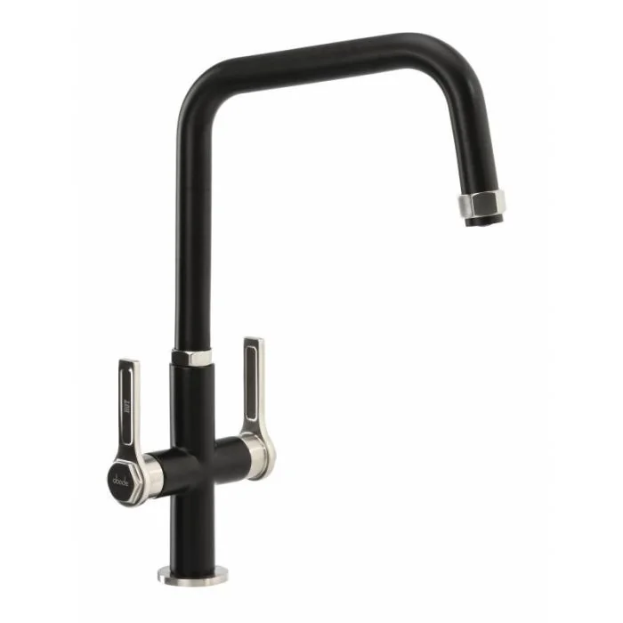 Hex Mono Sink Mixer Black/Brushed Nickel