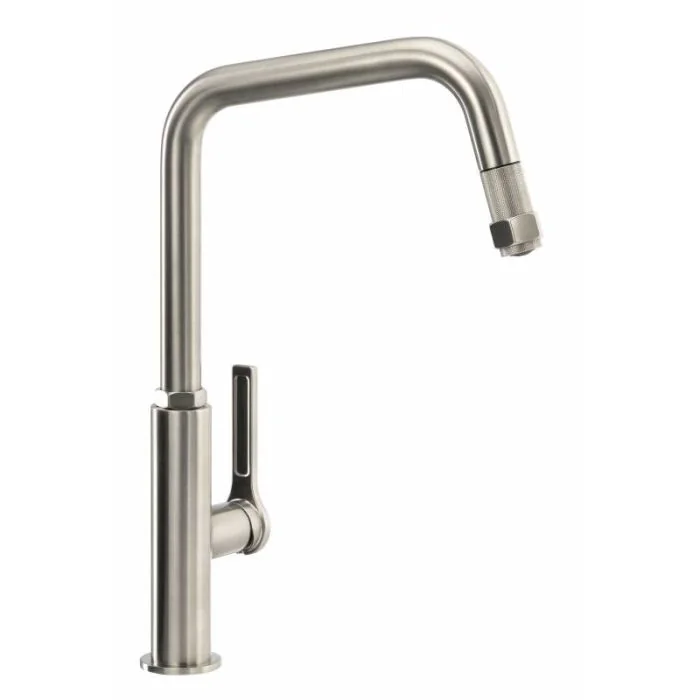 Hex Single Lever Pull Out Sink Mixer Brushed Nickel