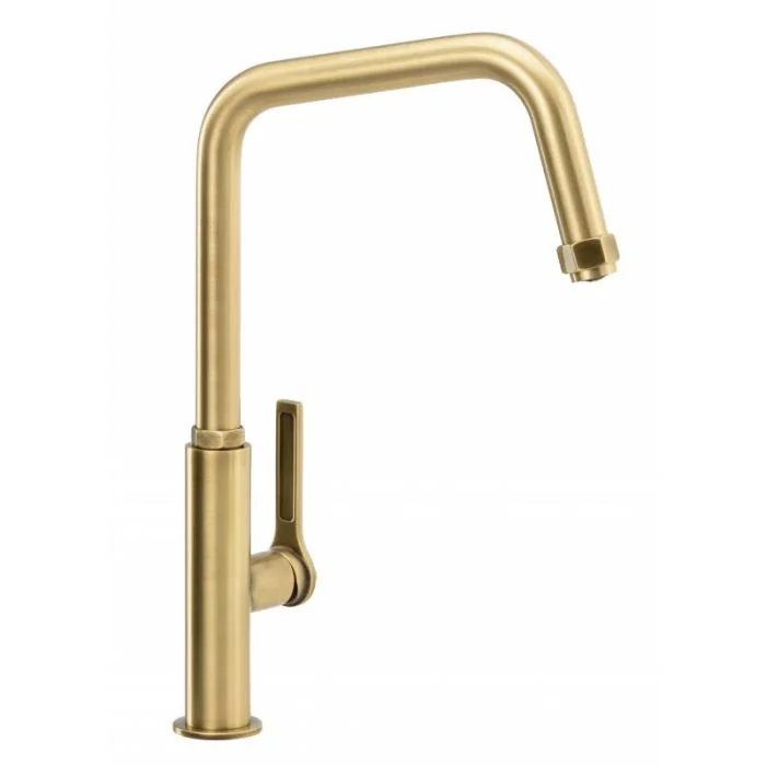 Hex Single Lever Sink Mixer Antique Brass
