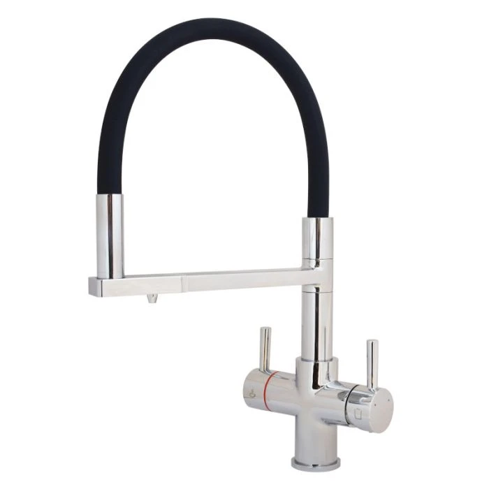 Aquila 4in1 Cold Filter and Kettle Tap Chrome/Black