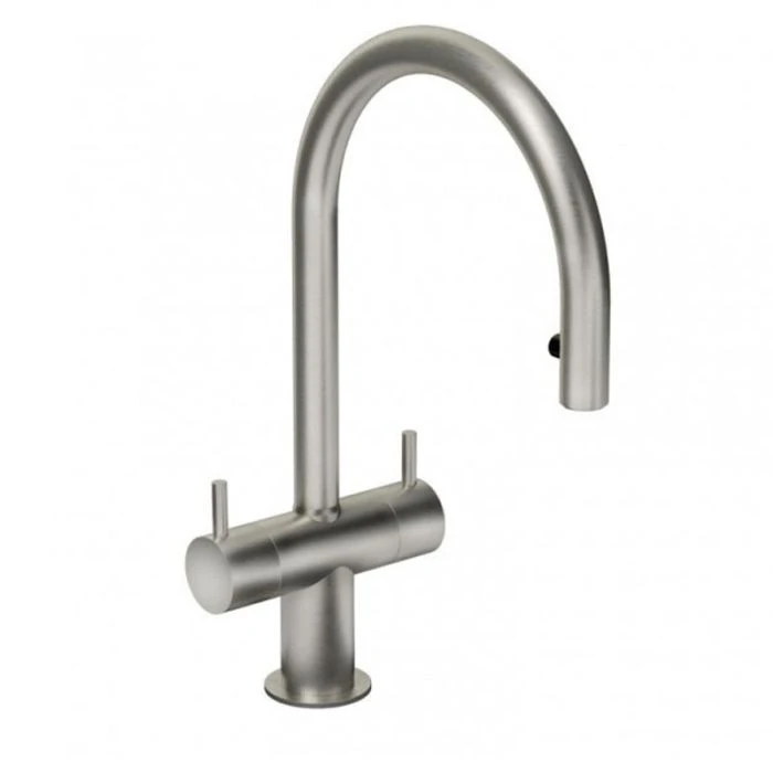 Hesta Twin Lever Sink Mixer Brushed Nickel