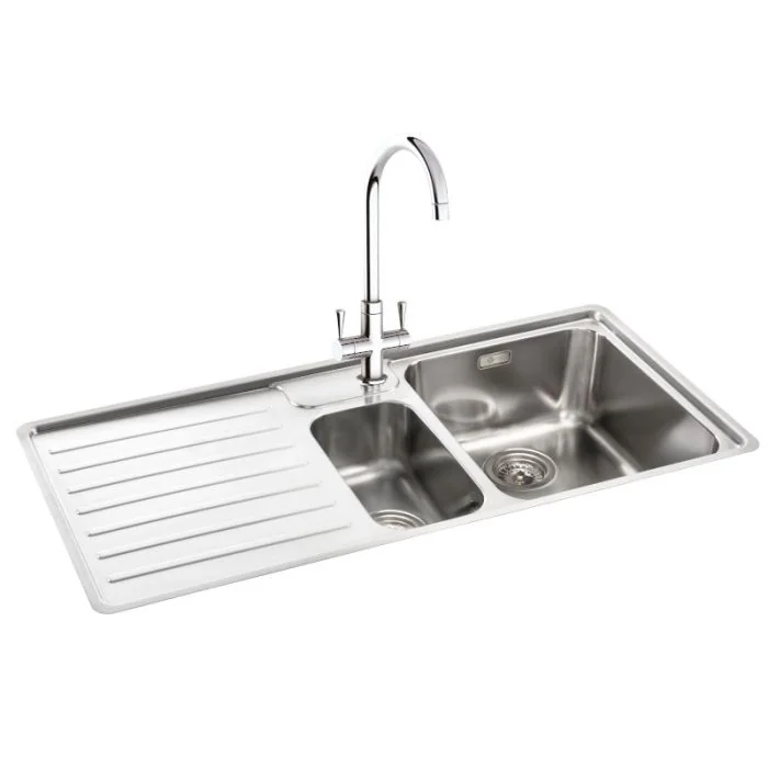 Carron Phoenix Atoll 150 1.5 Bowl LHD Inset Sink Stainless Steel