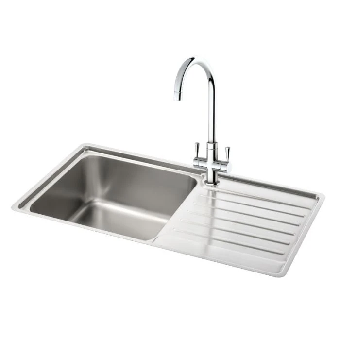 Carron Phoenix Atoll 90 1 Bowl RHD Inset Sink Stainless Steel