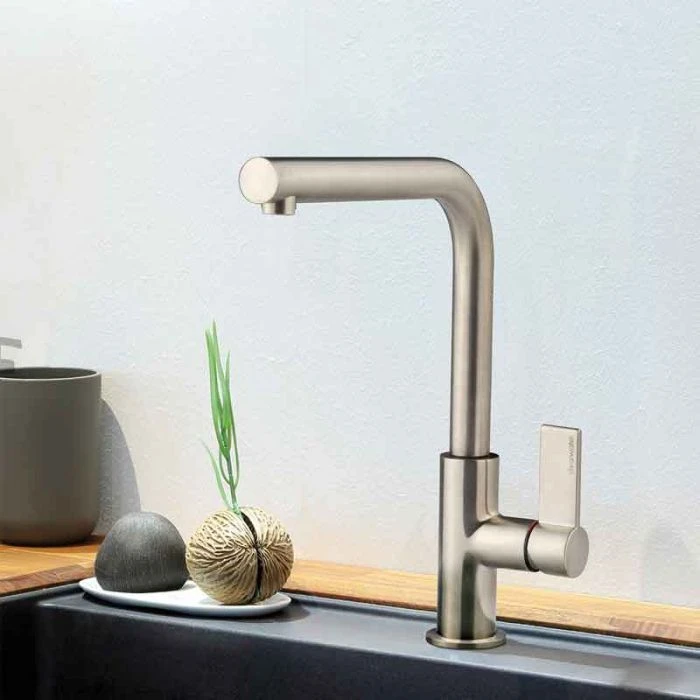 Auriga Single Lever Monobloc with 'L' Swivel Spout Brushed Nickel CW00114BN