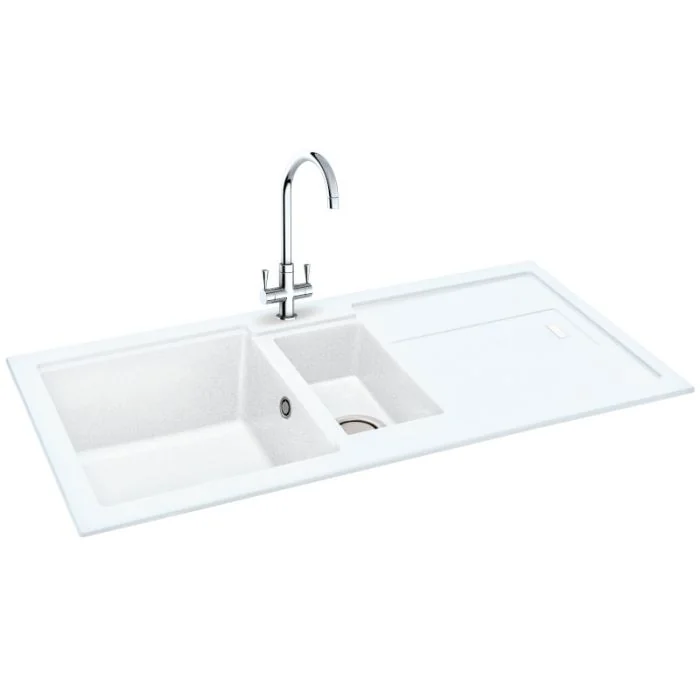 Carron Phoenix Bali 150 1.5 Bowl Inset Sink Polar White