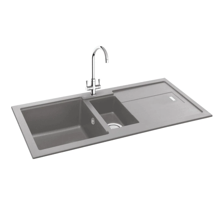 Carron Phoenix Bali 150 1.5 Bowl Inset Sink Stone Grey