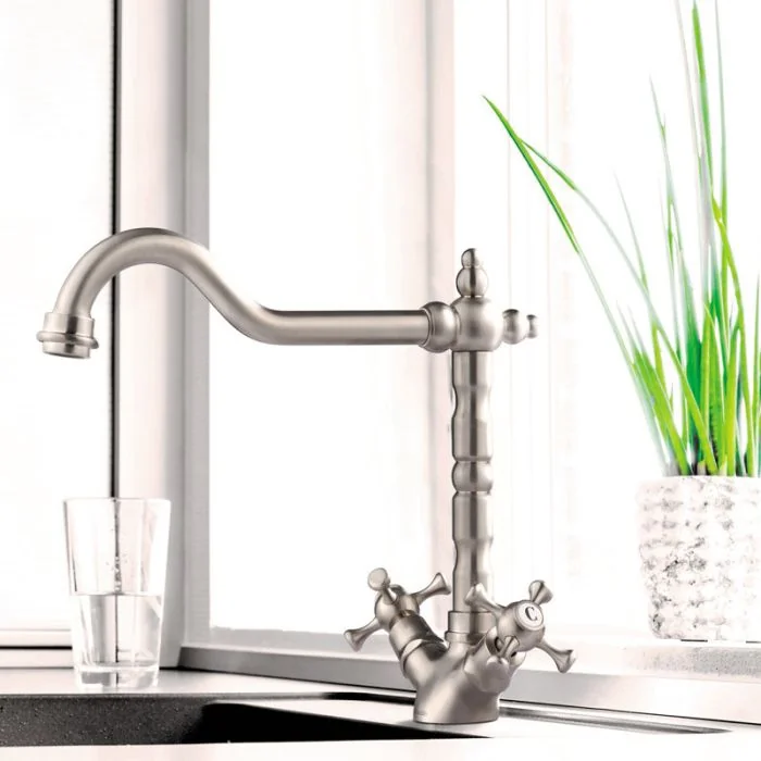 Baroc Crosshead Mixer Brushed Nickel