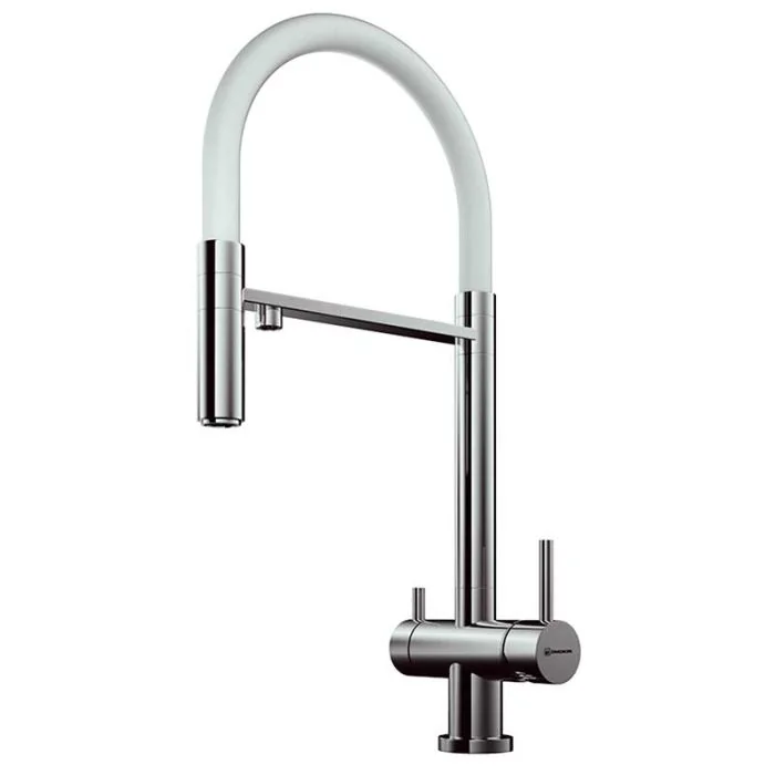 Bellatrix Mixer and Cold Filter Chrome With White Silicon Spout