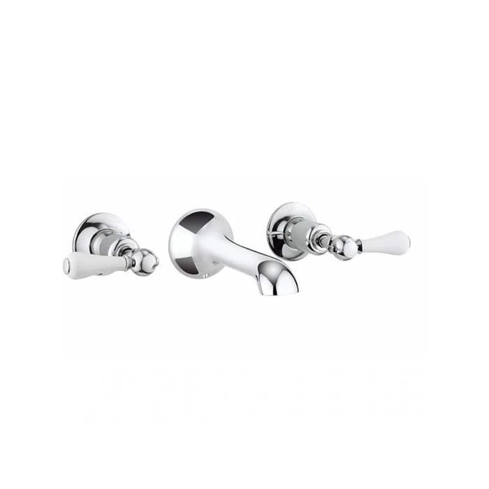 Crosswater Belgravia Lever 3 Hole Basin Set Wall Mounted