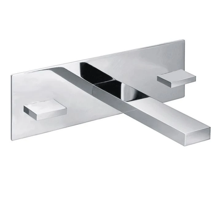 Bloque 3 Hole Wall Basin Mixer with Clicker Waste