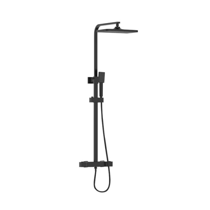 Craze Adjustable Riser Bar Shower Valve Kit Matt Black
