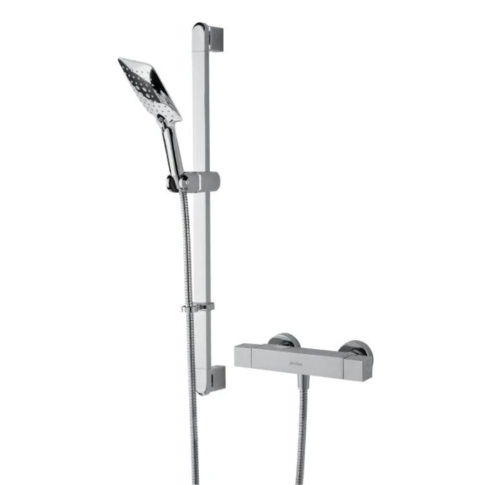Qubo Thermostatic Bar Shower Valve Kit Chrome