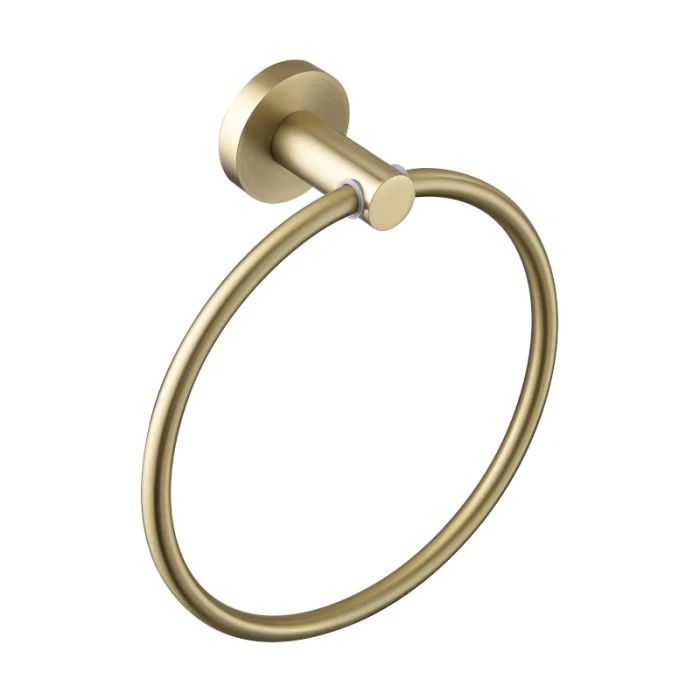 Round Towel Ring in Brushed Brass