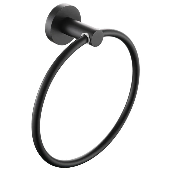 Round Towel Ring in Matt Black