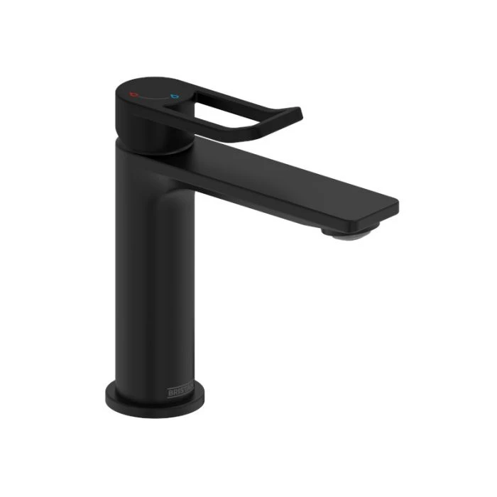 Saffron Basin Mixer with Clicker Waste Matt Black