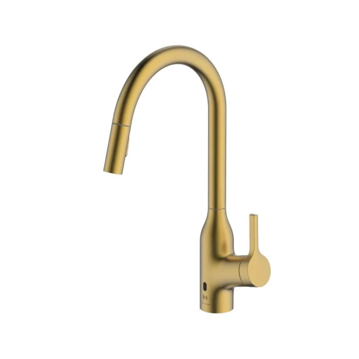 Amelio Sensor Pull-Out Spray Mixer Tap Brushed Brass