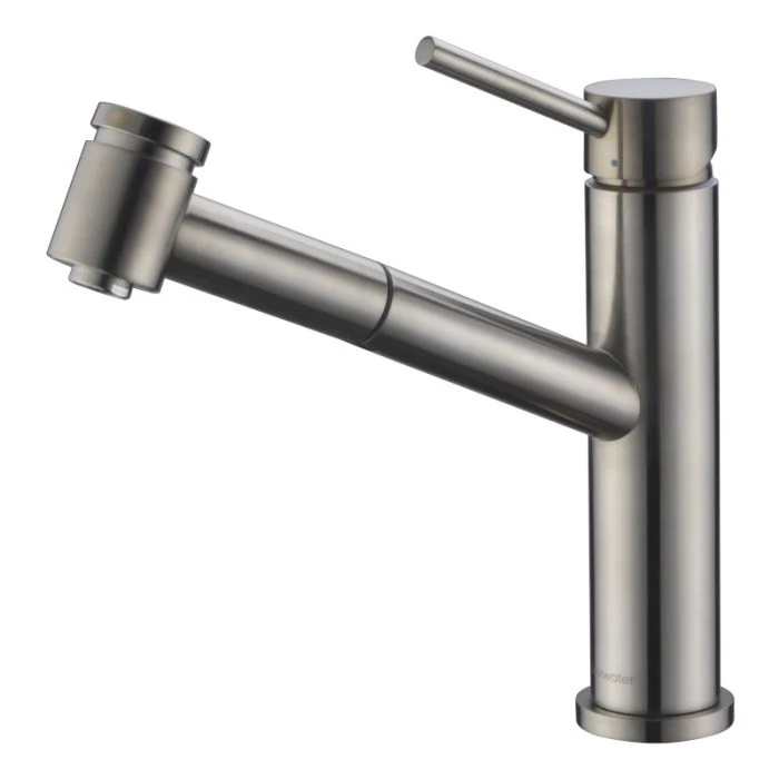 Larissa Top Lever Monobloc Kitchen Tap Pull Out Spray Brushed Nickel