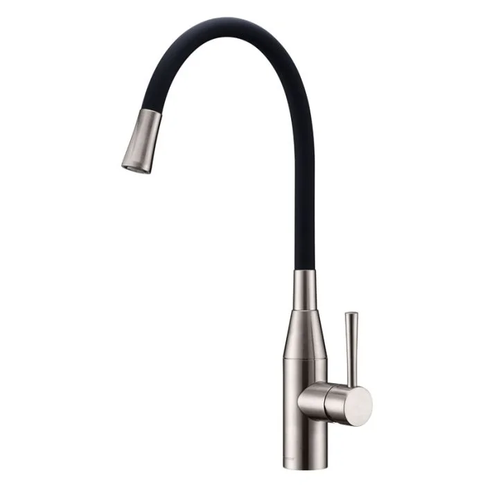 Morpho Single Lever Flex Spout Mixer Black/Brushed Nickel