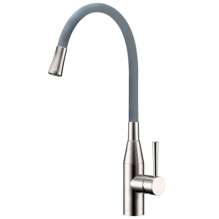 Morpho Single Lever Flex Spout Mixer Grey/Brushed Nickel