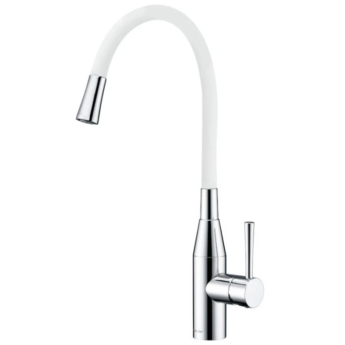Morpho Single Lever Flex Spout Mixer White/Chrome