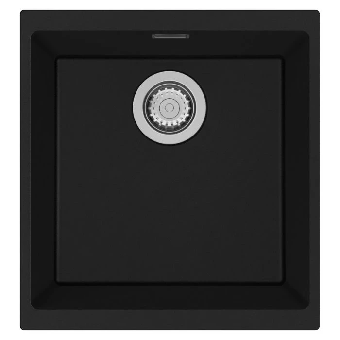 Siena 1 Medium Bowl Inset or Undermount Sink Nero