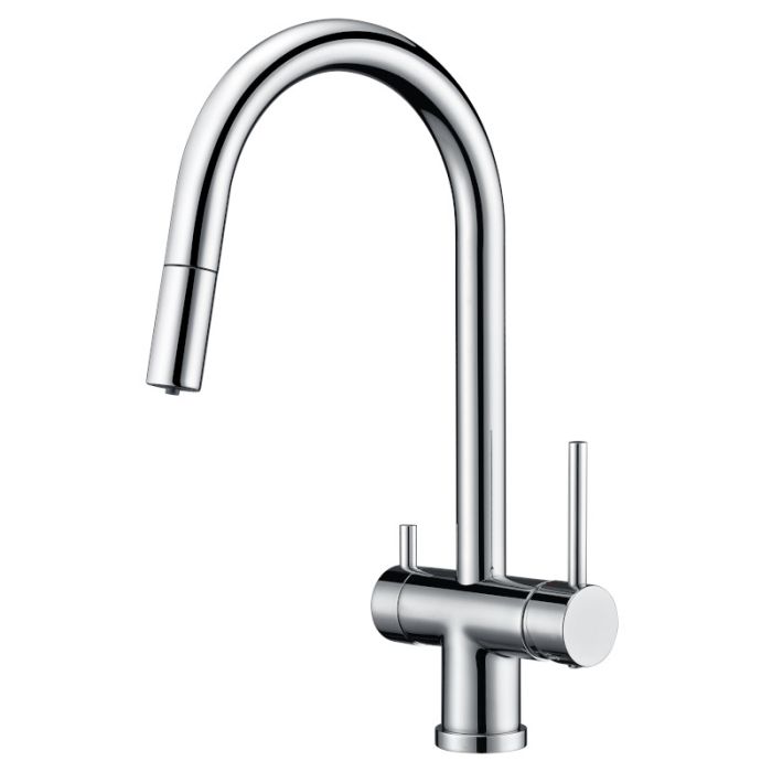 Toledo Mixer and Cold Filter Tap with Pull-Out Spray Chrome