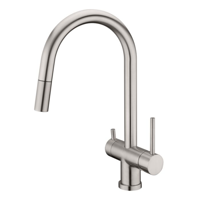 Toledo Mixer and Cold Filter Tap with Pull-Out Spray Brushed Nickel