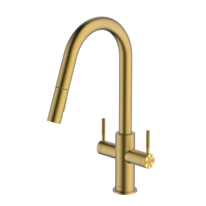 Topaz Pull-Out Spray Sink Mixer Brushed Brass
