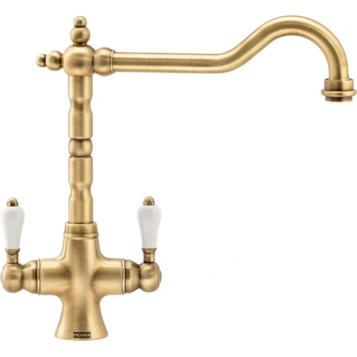 Franke Cotswold Twin Lever Sink Mixer Brushed Brass