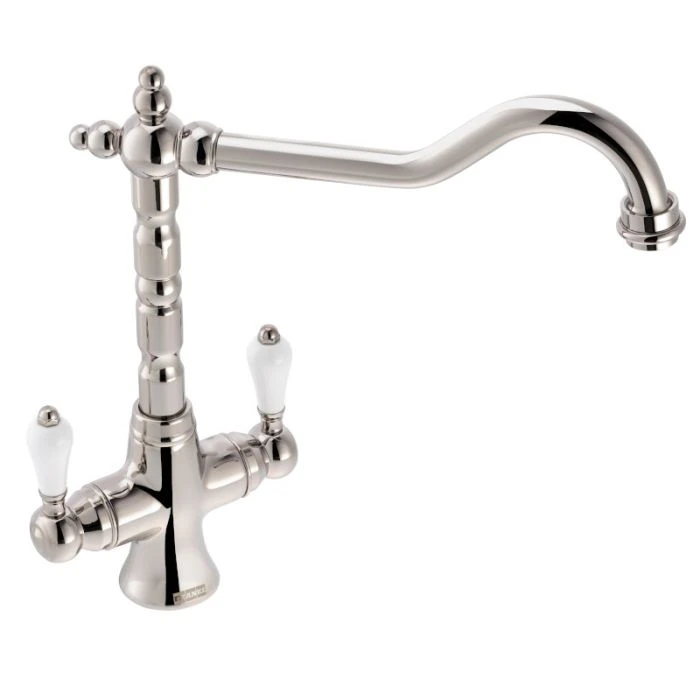 Franke Cotswold Twin Lever Sink Mixer Polished Nickel