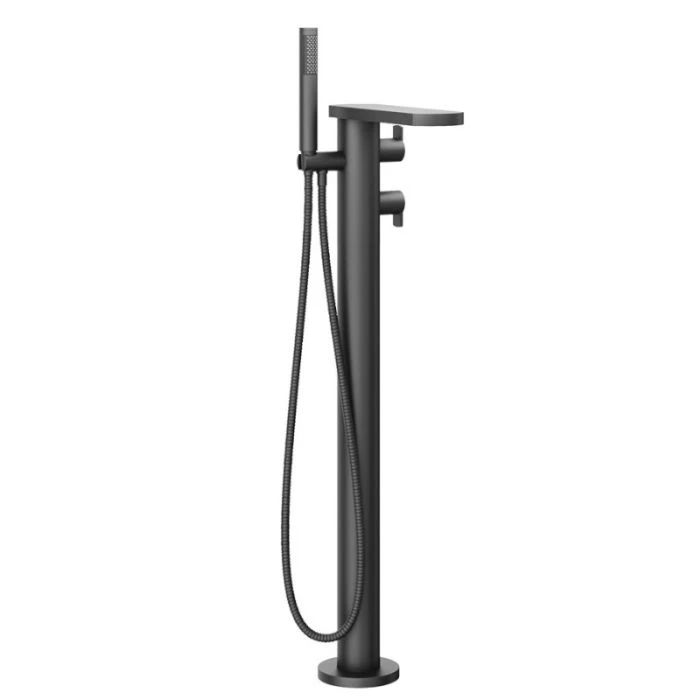 Wisp Floor Thermostatic Bath Shower Mixer Matt Black