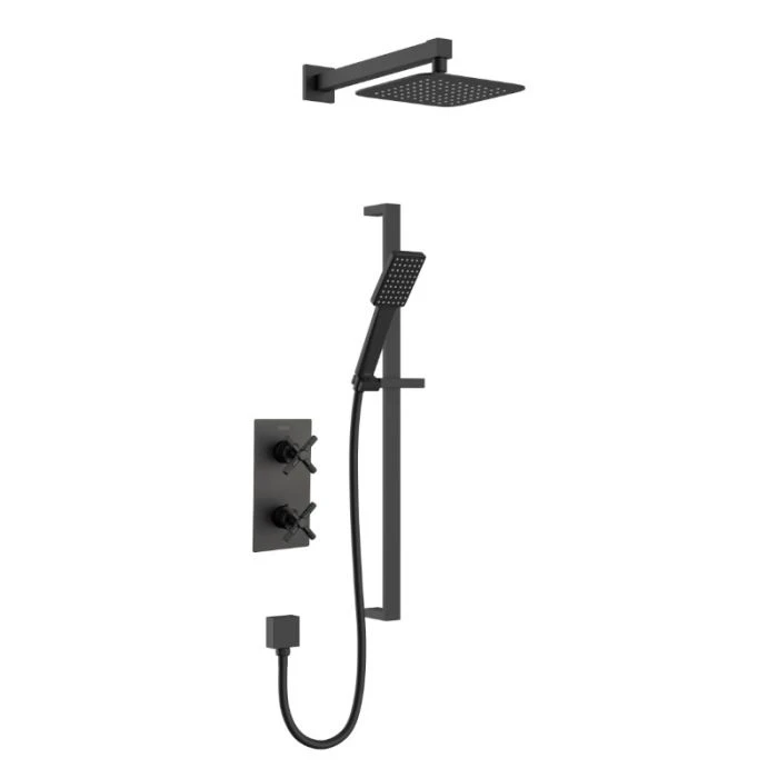 Cruzar 2-Way Recessed Shower Valve Kit Matt Black