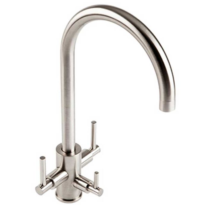 Curvato Trio Water Filter Sink Mixer Brushed Steel