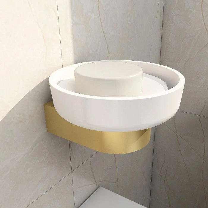 Round Soap Dish Brushed Brass