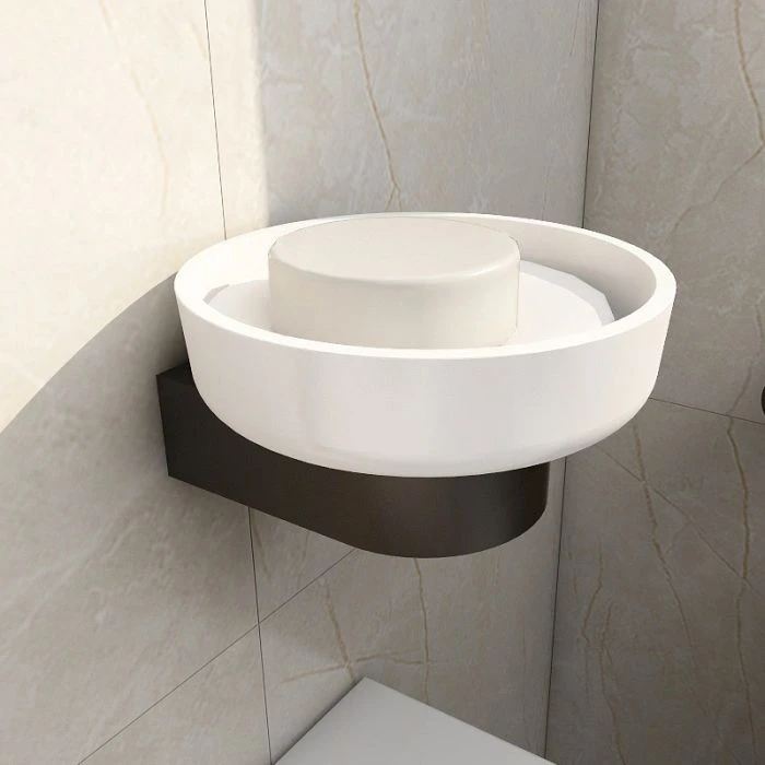 Round Soap Dish Matt Black