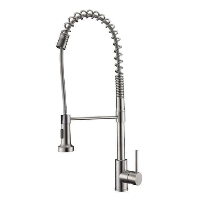 Galaxy Single Lever Spring Spout Mixer Stainless Steel