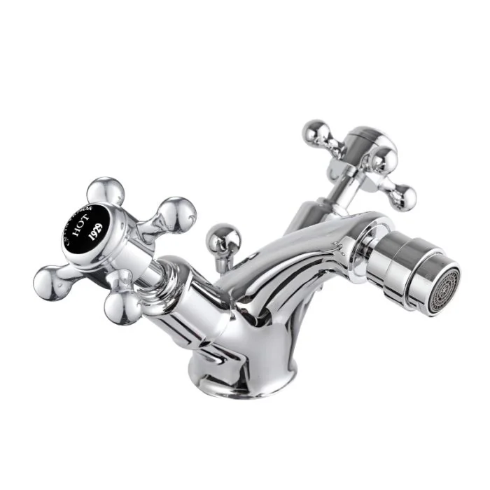 Grosvenor Black Cross Bidet Mixer Chrome