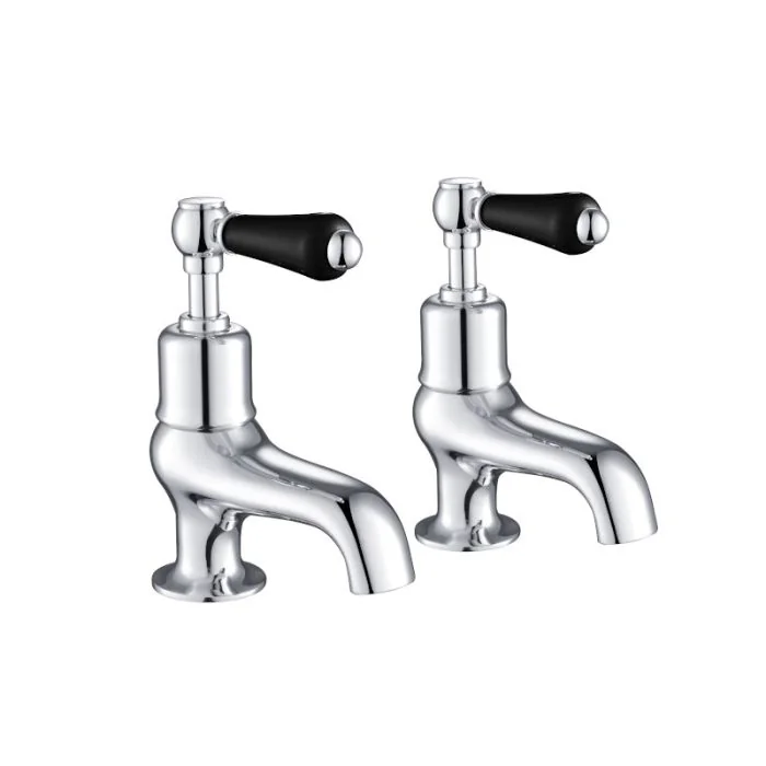 Grosvenor Black Lever Bath Taps Chrome
