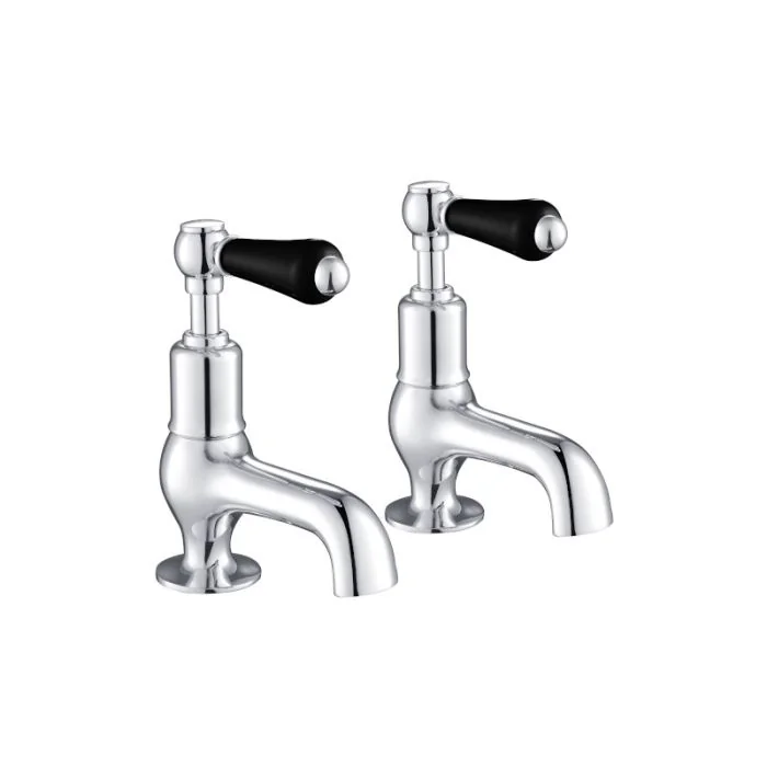 Grosvenor Black Lever Cloakroom Basin Taps Chrome