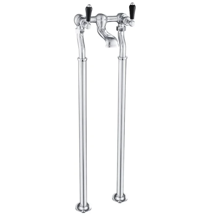 Grosvenor Black Lever Freestanding Bath Filler Chrome