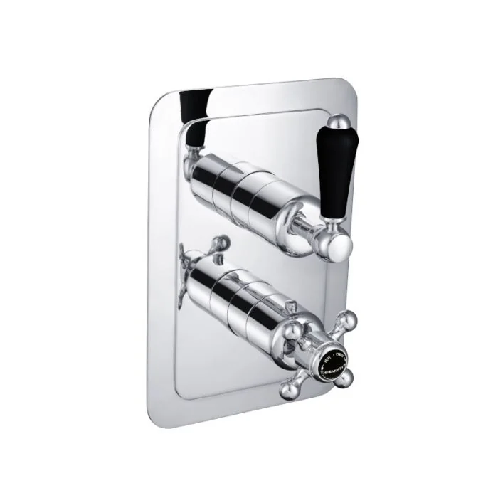 Grosvenor Black Lever Thermostatic Shower Valve Chrome