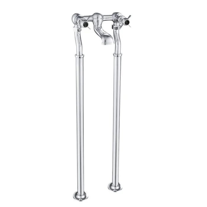 Grosvenor Black Pinch Freestanding Bath Filler Chrome