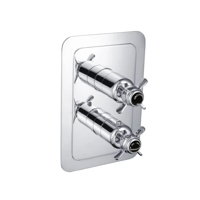 Grosvenor Black Pinch 2 Way Thermostatic Shower Valve Chrome