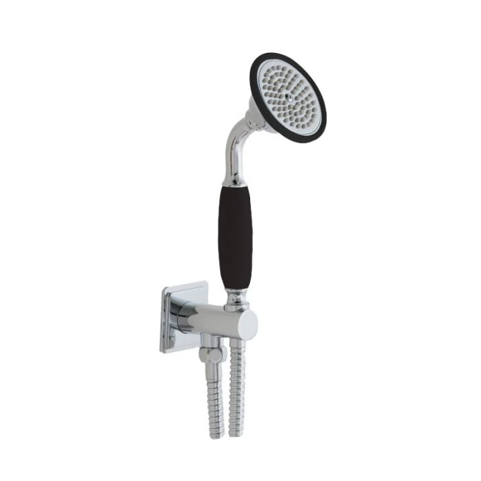 Grosvenor Black Wall Outlet Handset Shower Kit Chrome